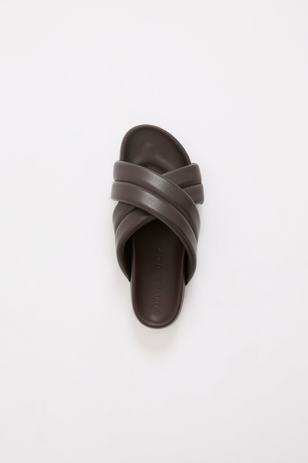 Crossover Leather Slide Chocolate 