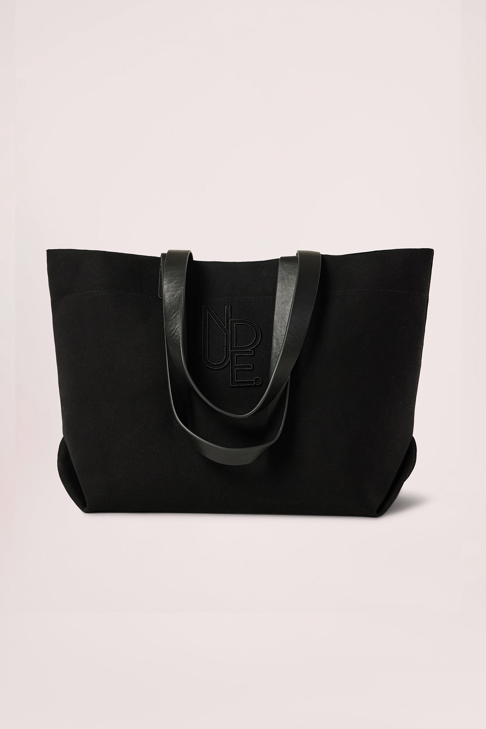 Leather Strap Tote Black 