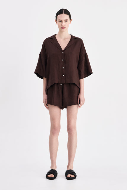 Lounge Linen Shirt & Short Set 