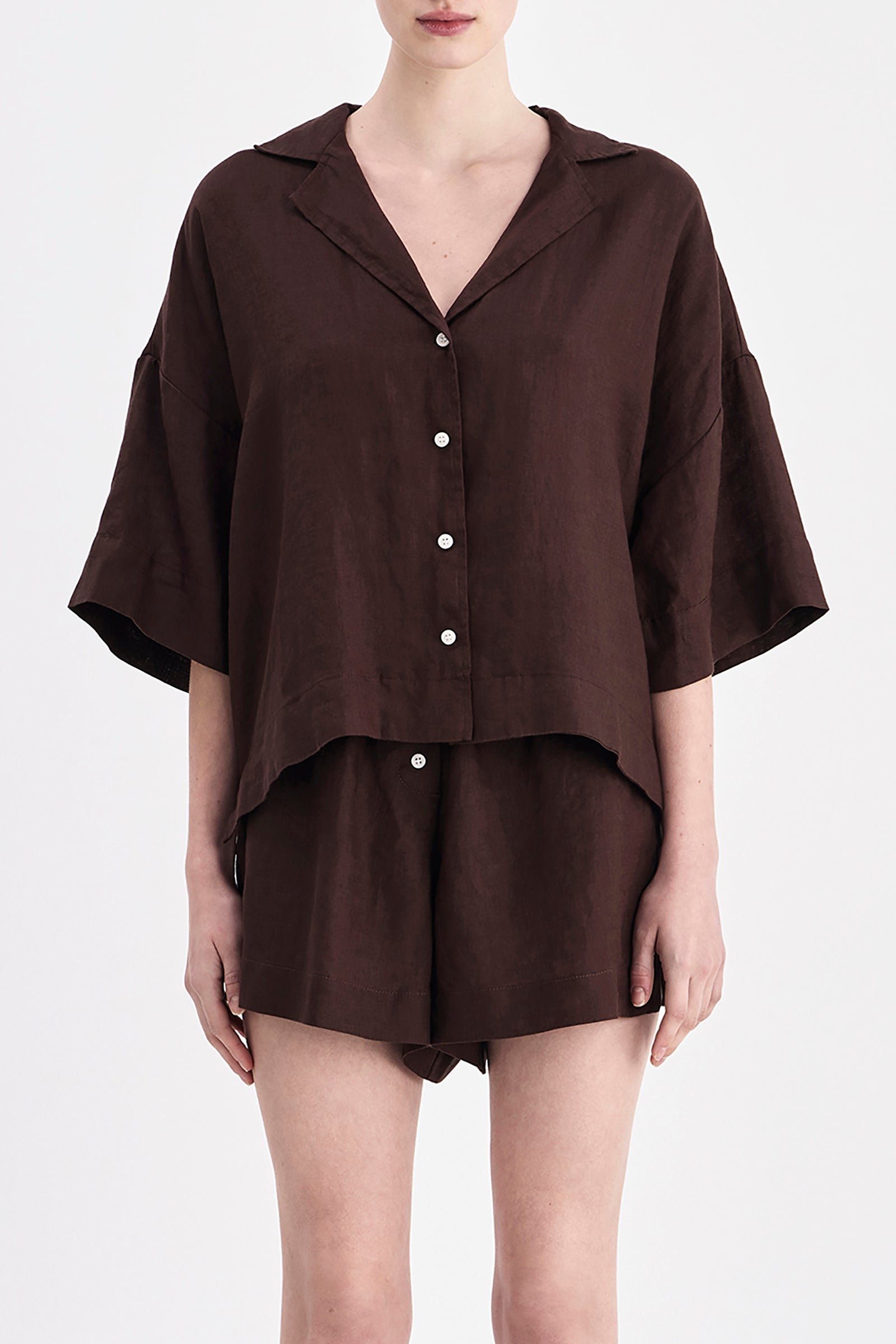 Lounge Linen Shirt & Short Set 