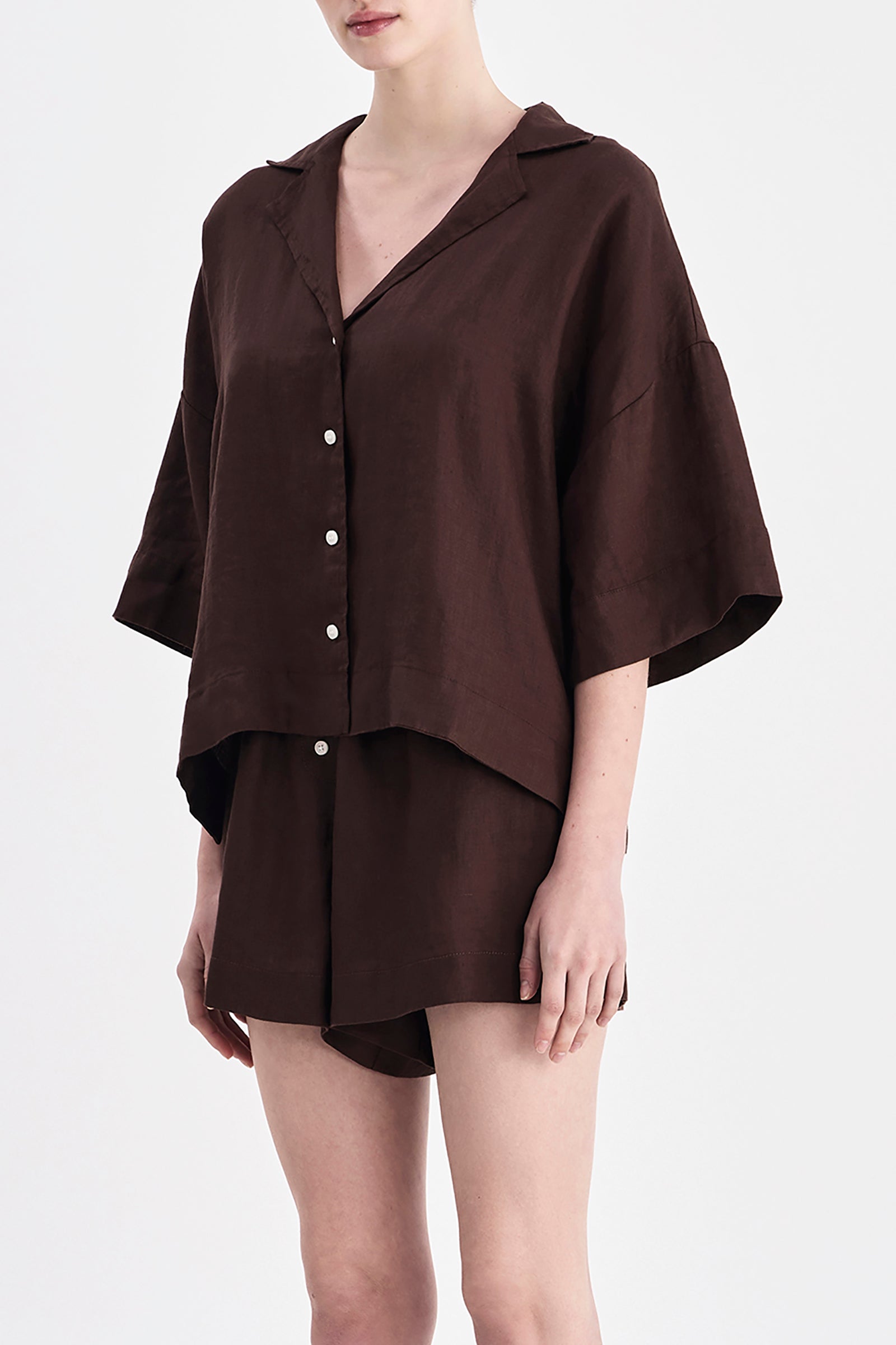 Lounge Linen Shirt & Short Set 