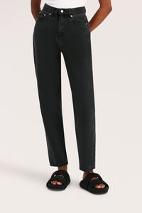 Nude Lucy Organic Mom Jean Washed in Black