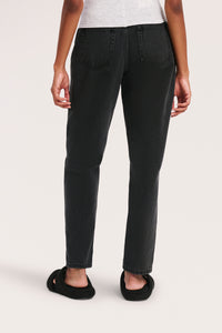 Nude Lucy Organic Mom Jean Washed in Black