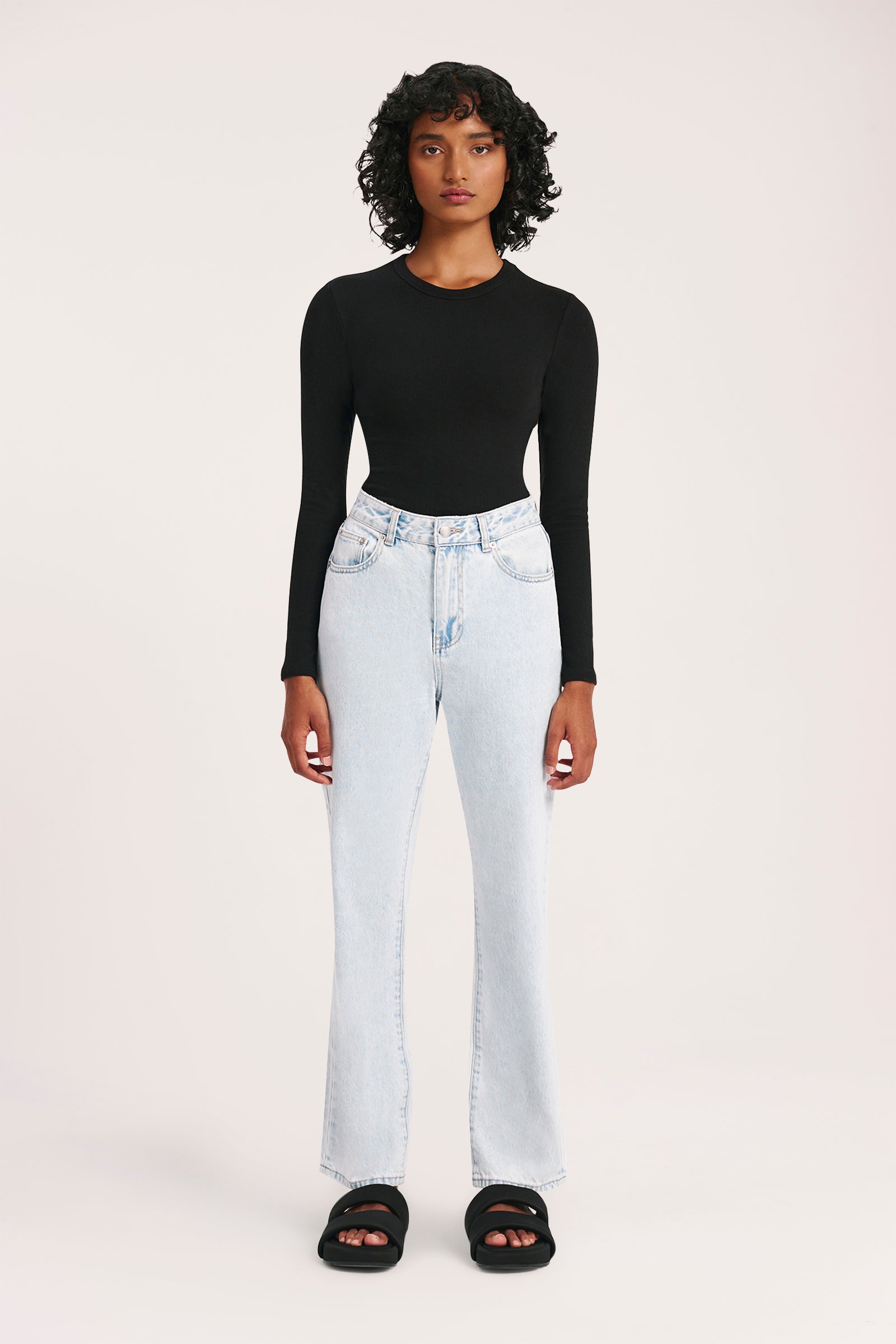 Nude Lucy Organic Straight Leg Jean Bleach in Blue