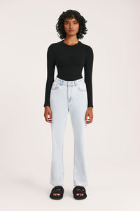 Nude Lucy Organic Straight Leg Jean Bleach in Blue