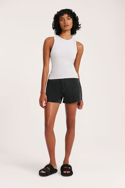 ORGANIC RIB TANK-Grey_Marle