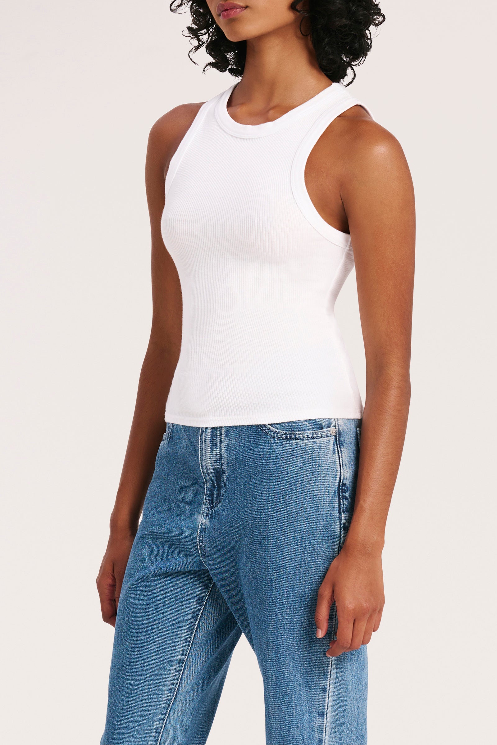 Organic Rib Tank White 