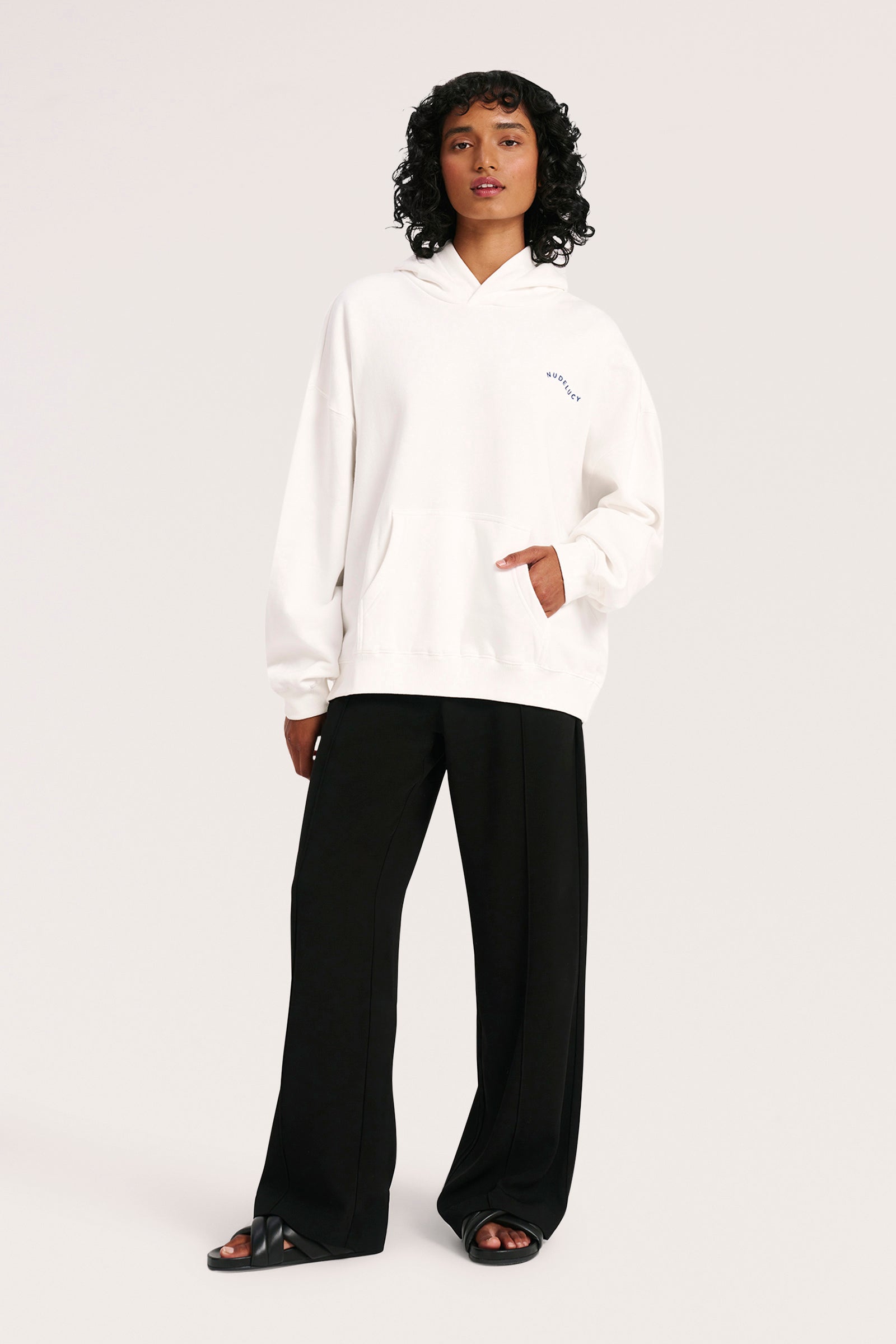 Nude Lucy In Motion Hoodie In A White Salt Colour 