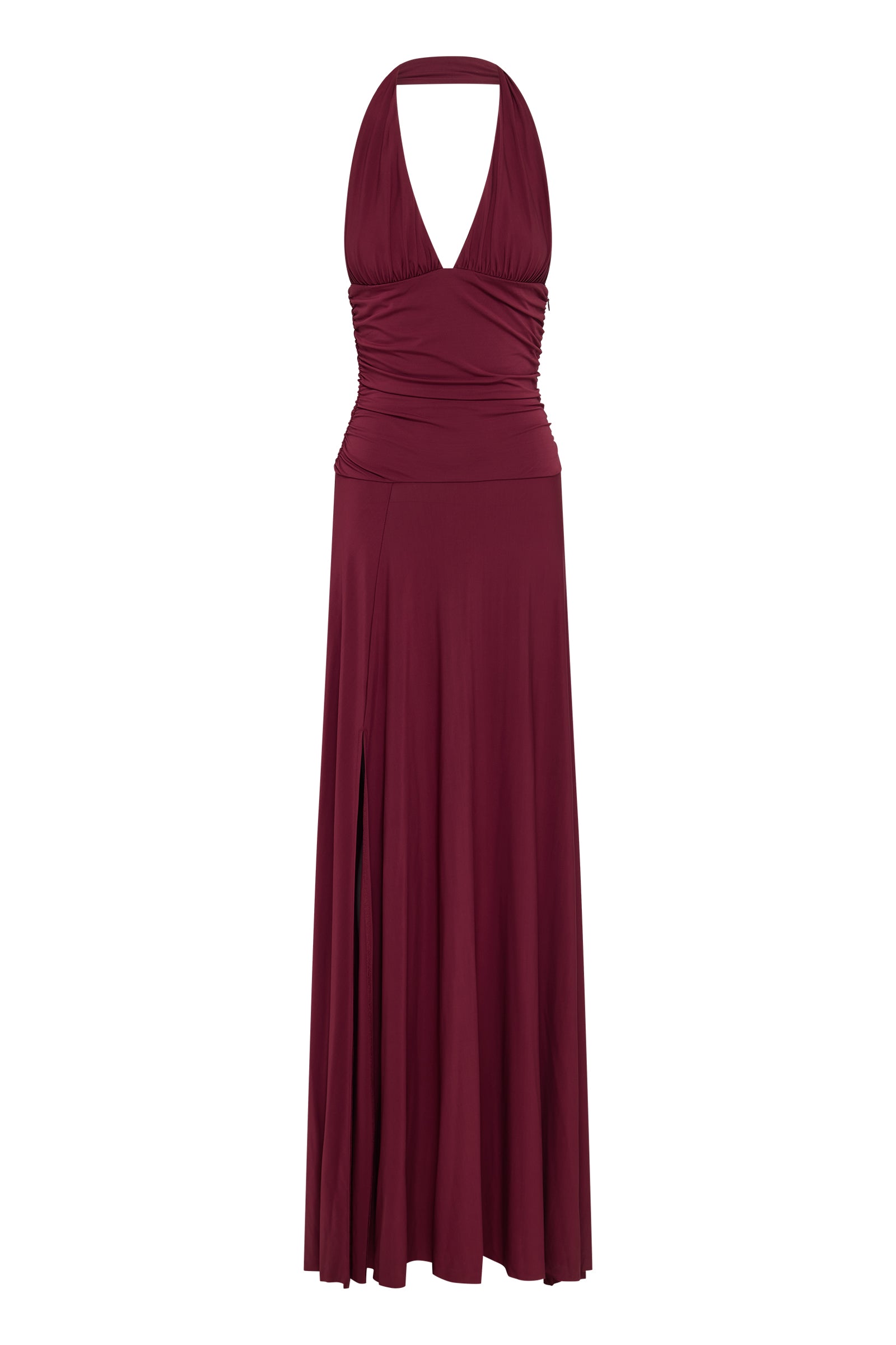 Safiya Halter Dress Wine 