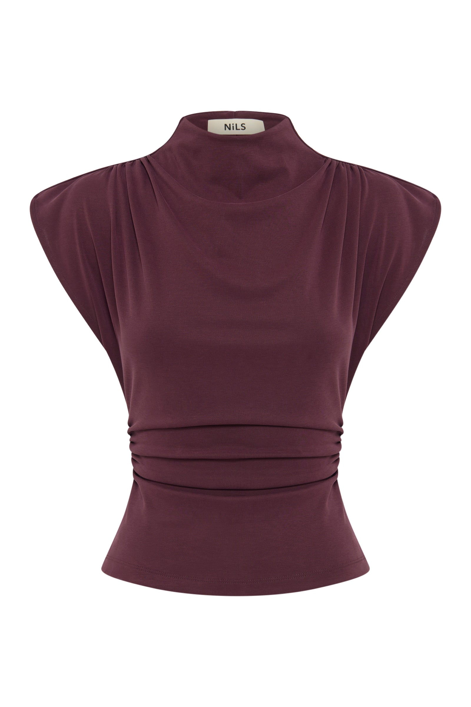 Portia High Neck Top Currant 