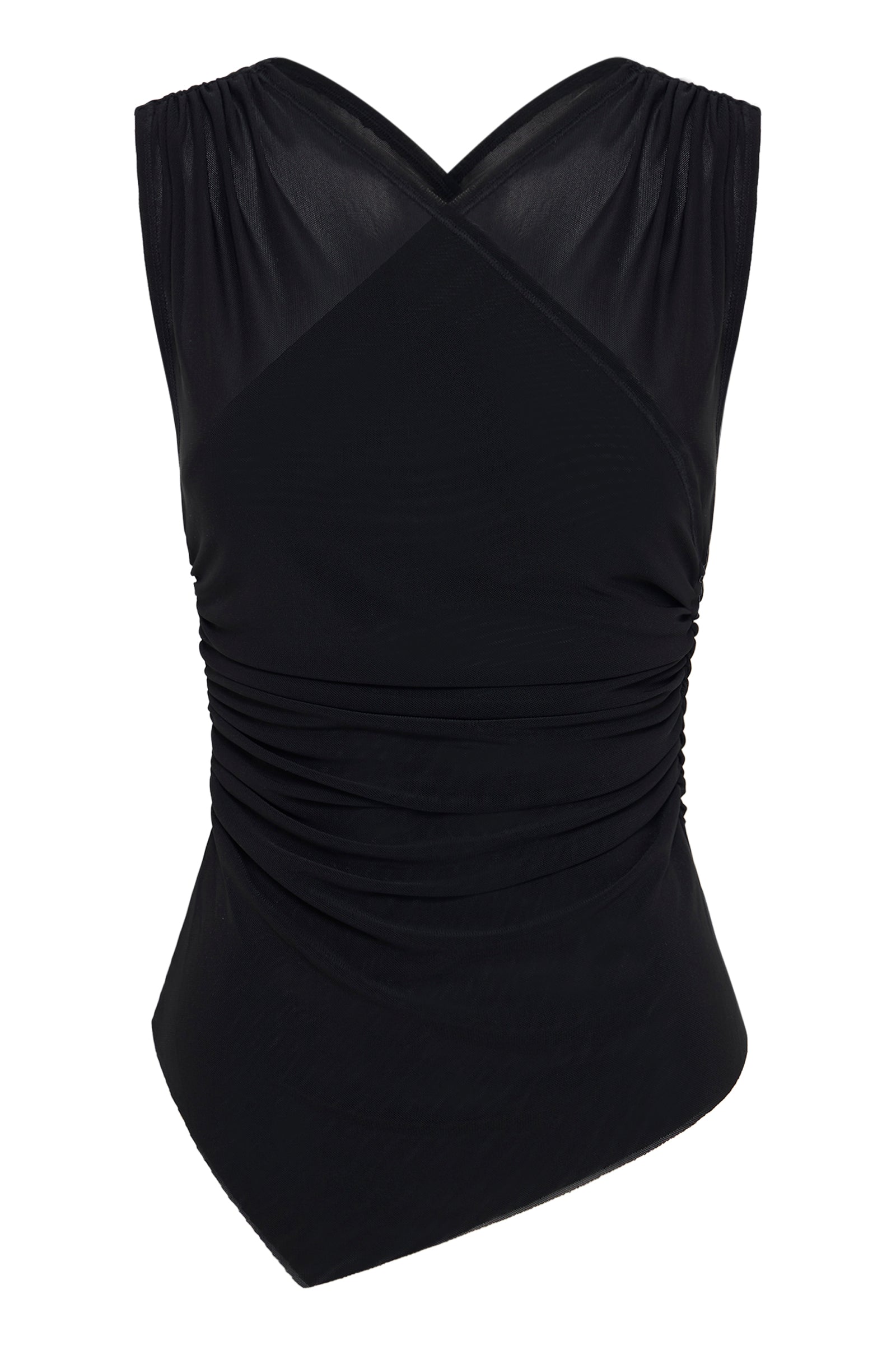 Siva Mesh Sleeveless Top Black 