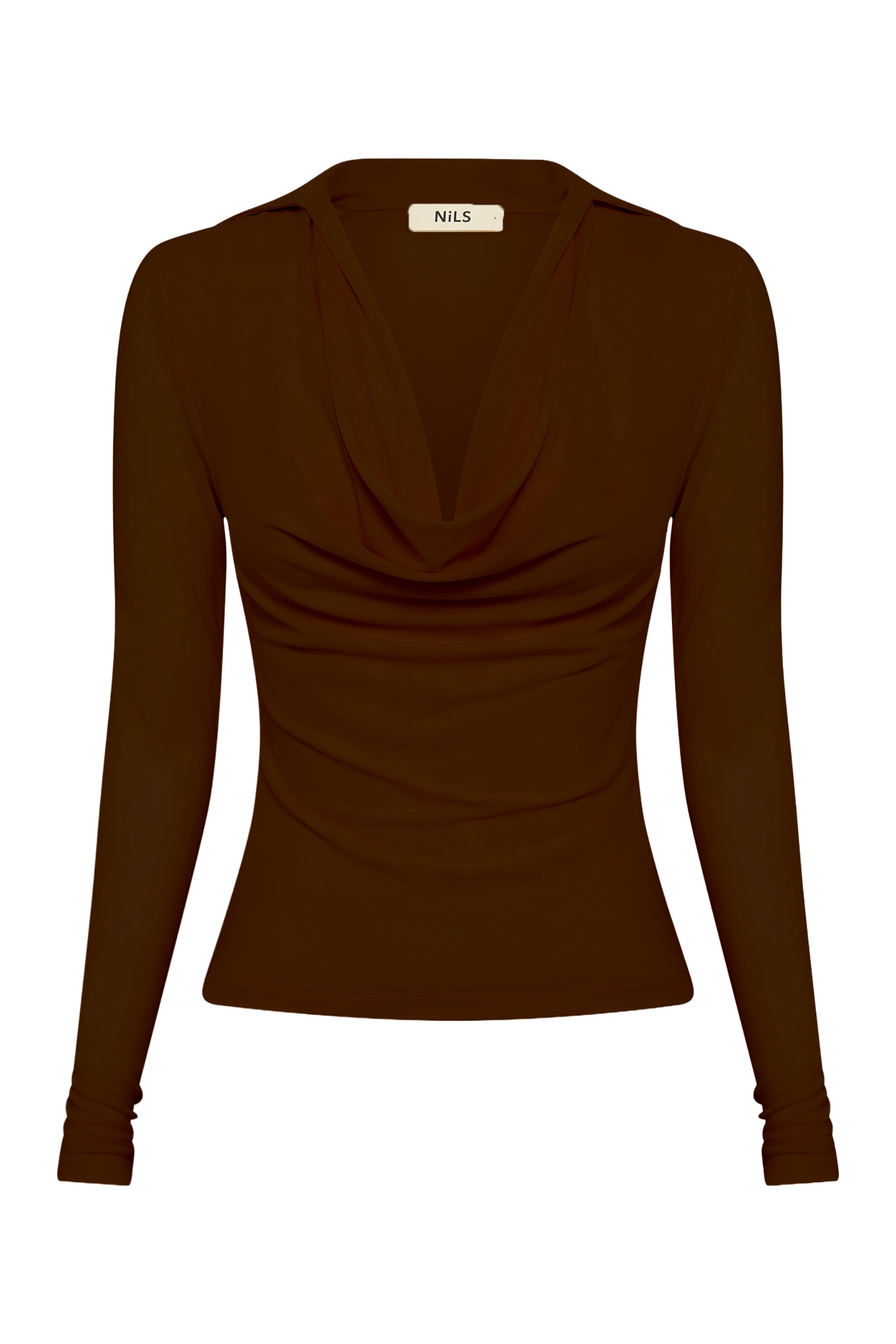 Venus Cowl Neck Top Dark Chocolate 