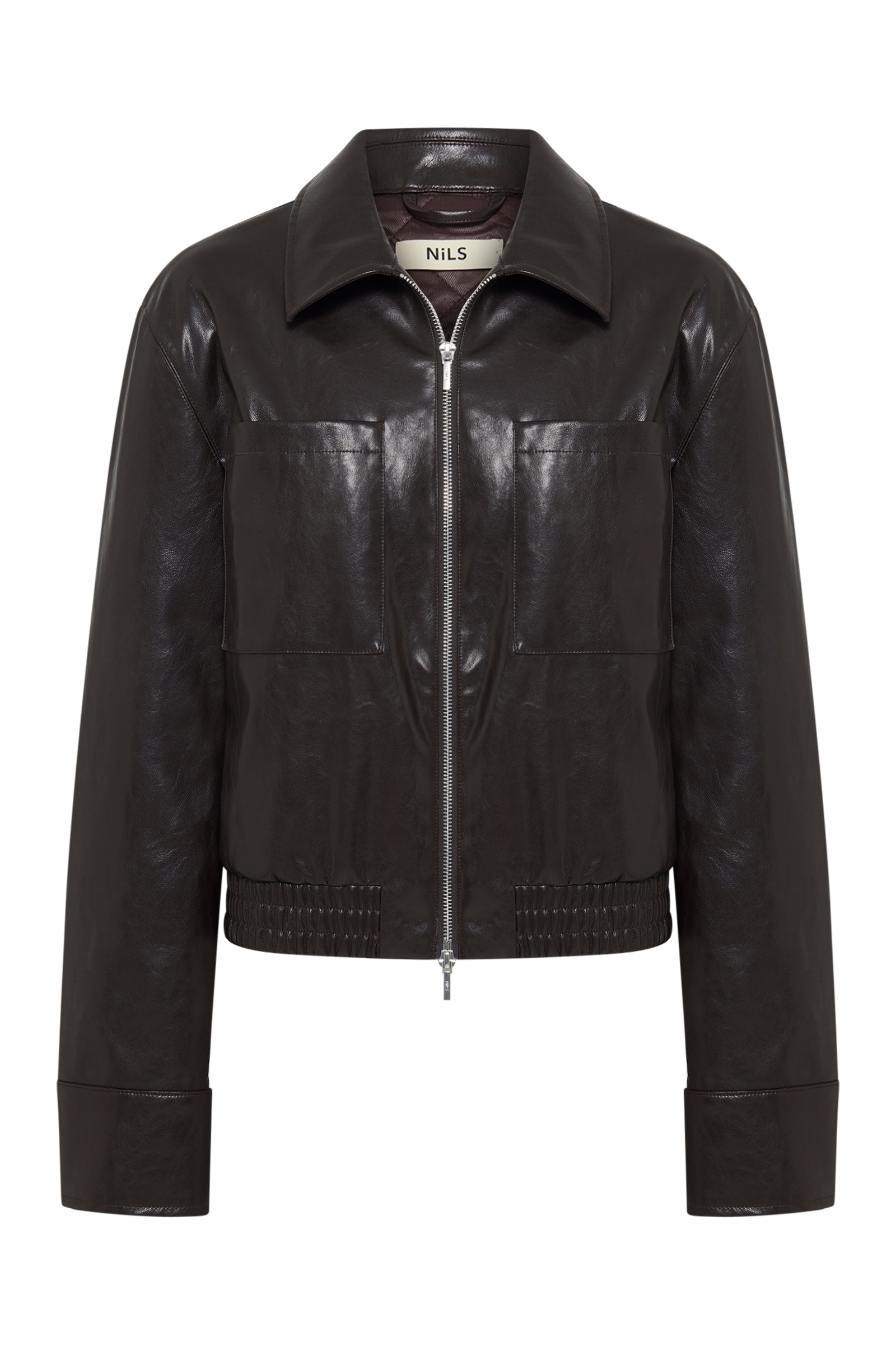 Farah Vegan Leather Bomber Dark Chocolate 