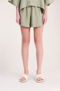 Nude Lucy Lounge Linen Short in Olive