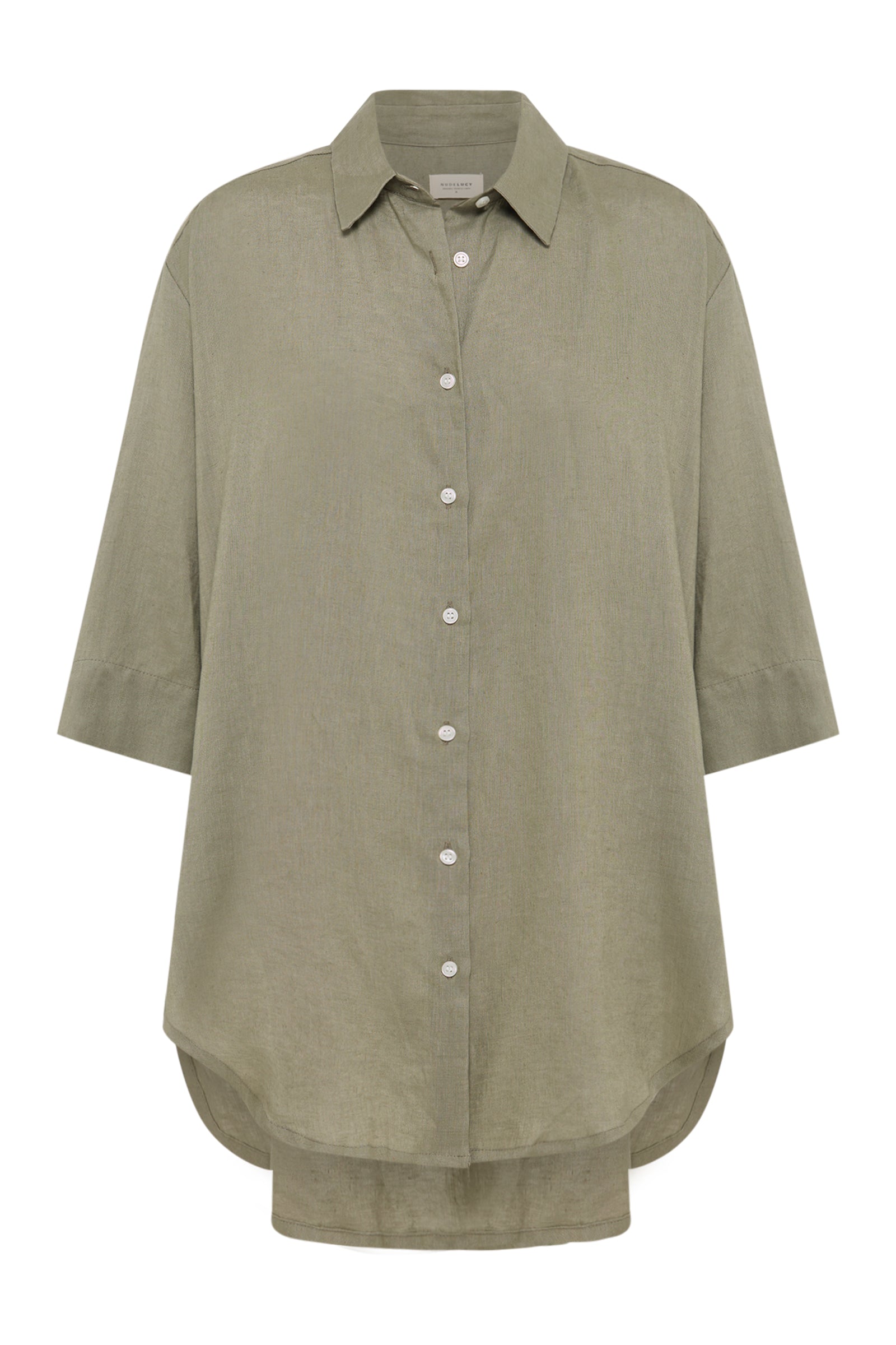 Lounge Linen Longline Shirt Kalamata 