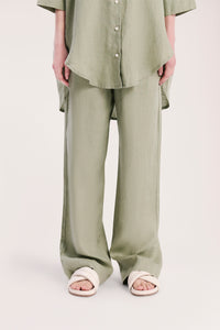 Nude Lucy Lounge Linen Pant in Olive