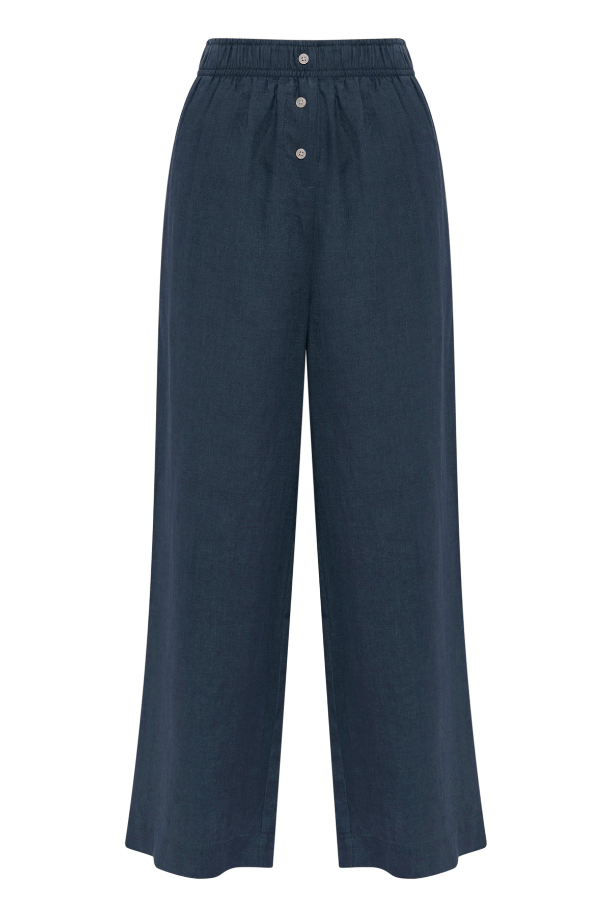 Lounge Linen Crop Pant Ink 