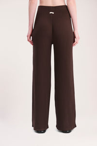 Nude Lucy Nude Lounge Ribbed Pant In A Brown Cinder Colour