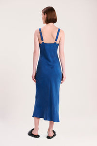 Nude Lucy Ren Cupro Slip Dress in Ocean