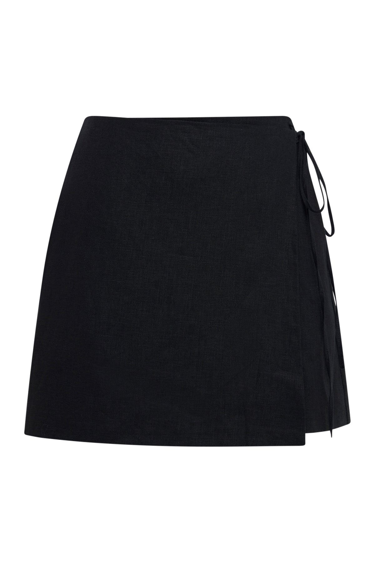 Sibyl Linen Wrap Skirt Black 