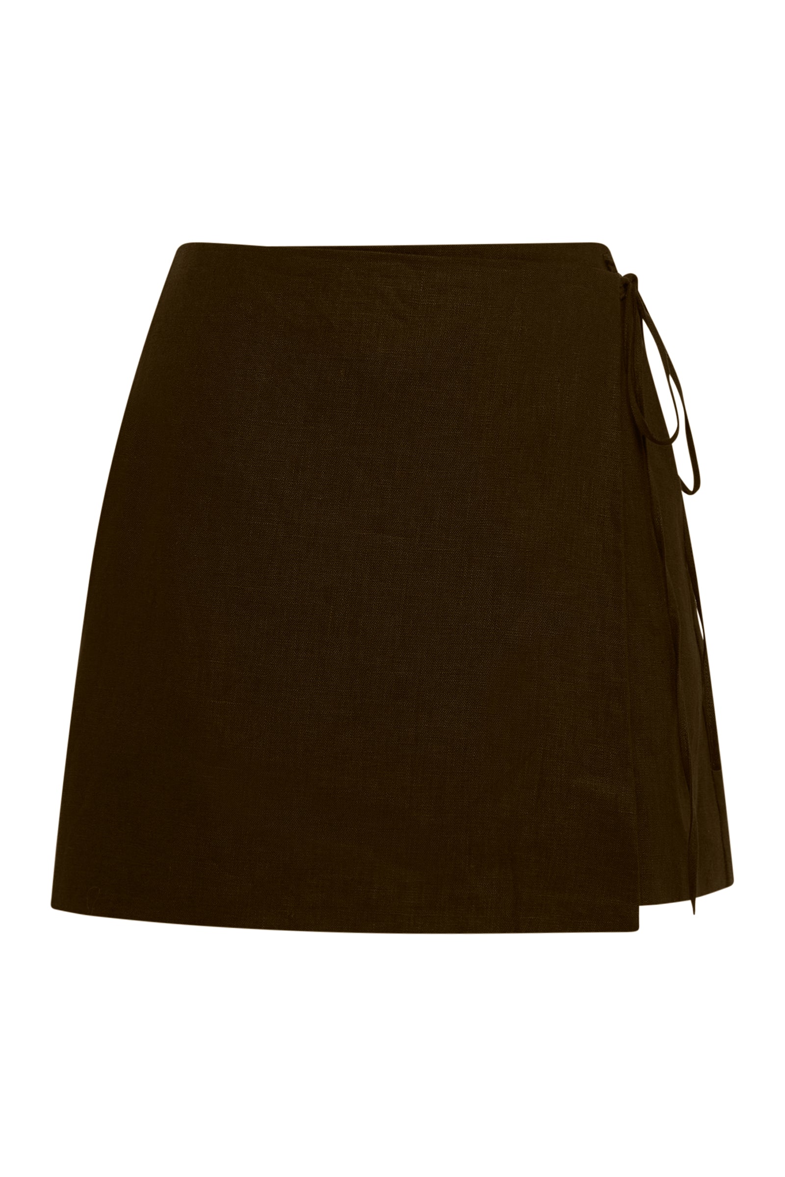 Sibyl Linen Wrap Skirt Chocolate 