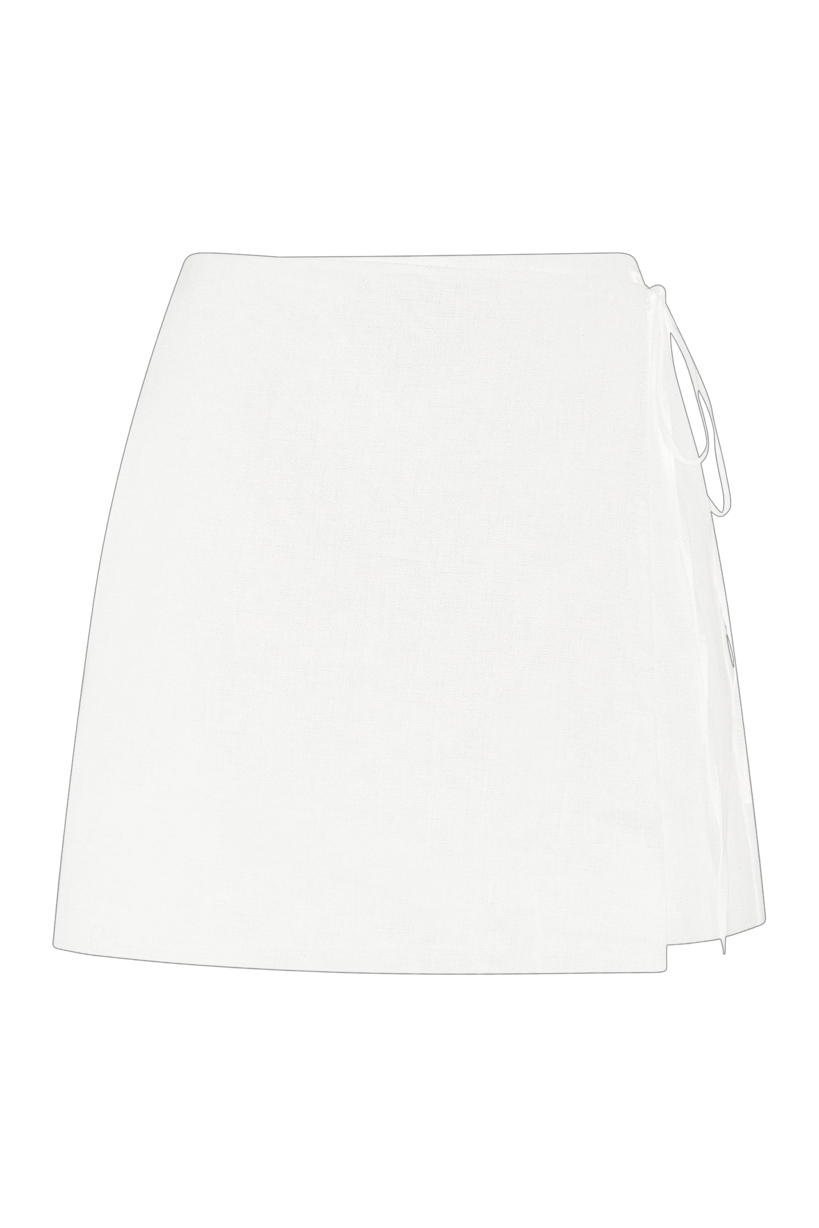Sibyl Linen Wrap Skirt White 