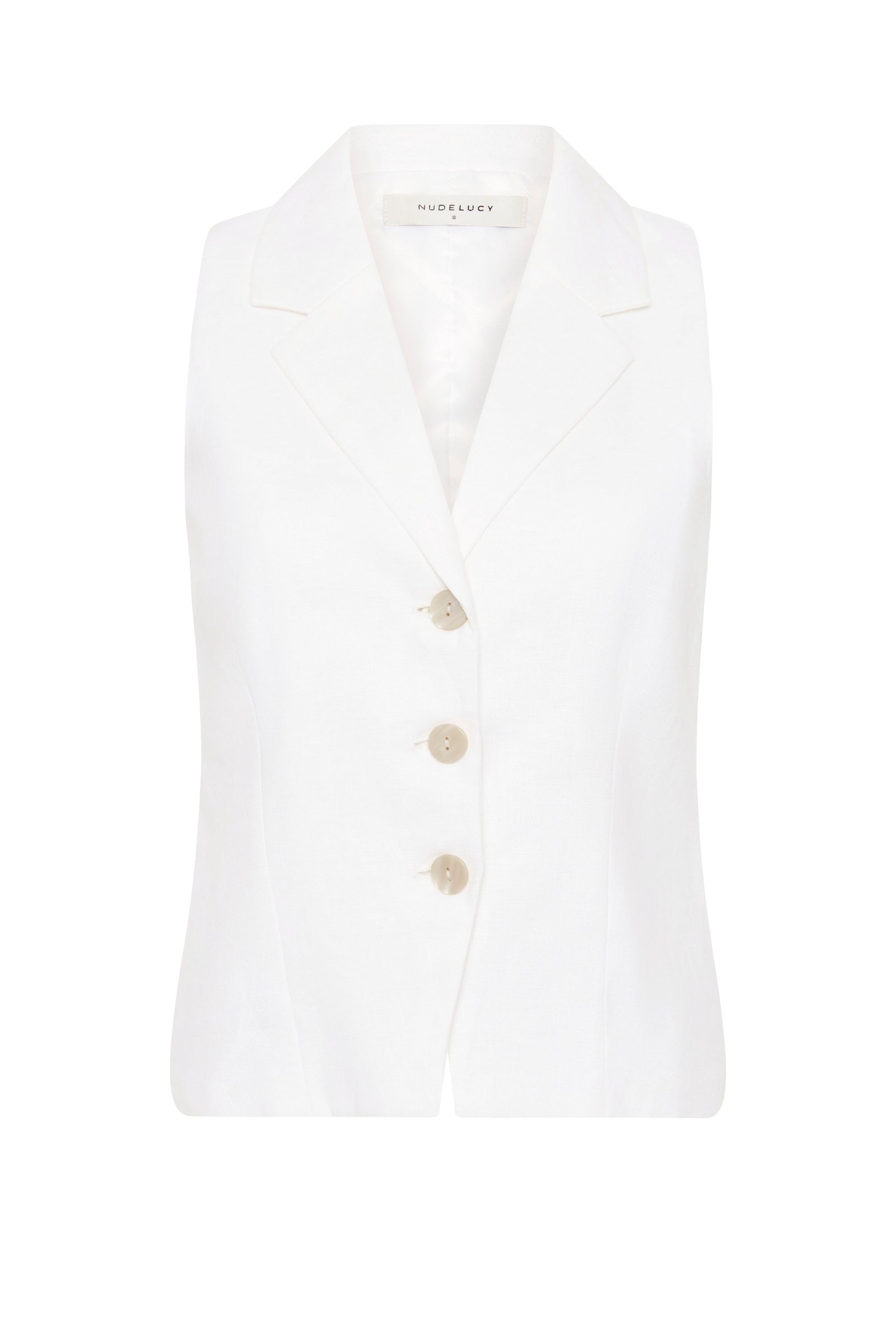 Thilda Linen Vest White 