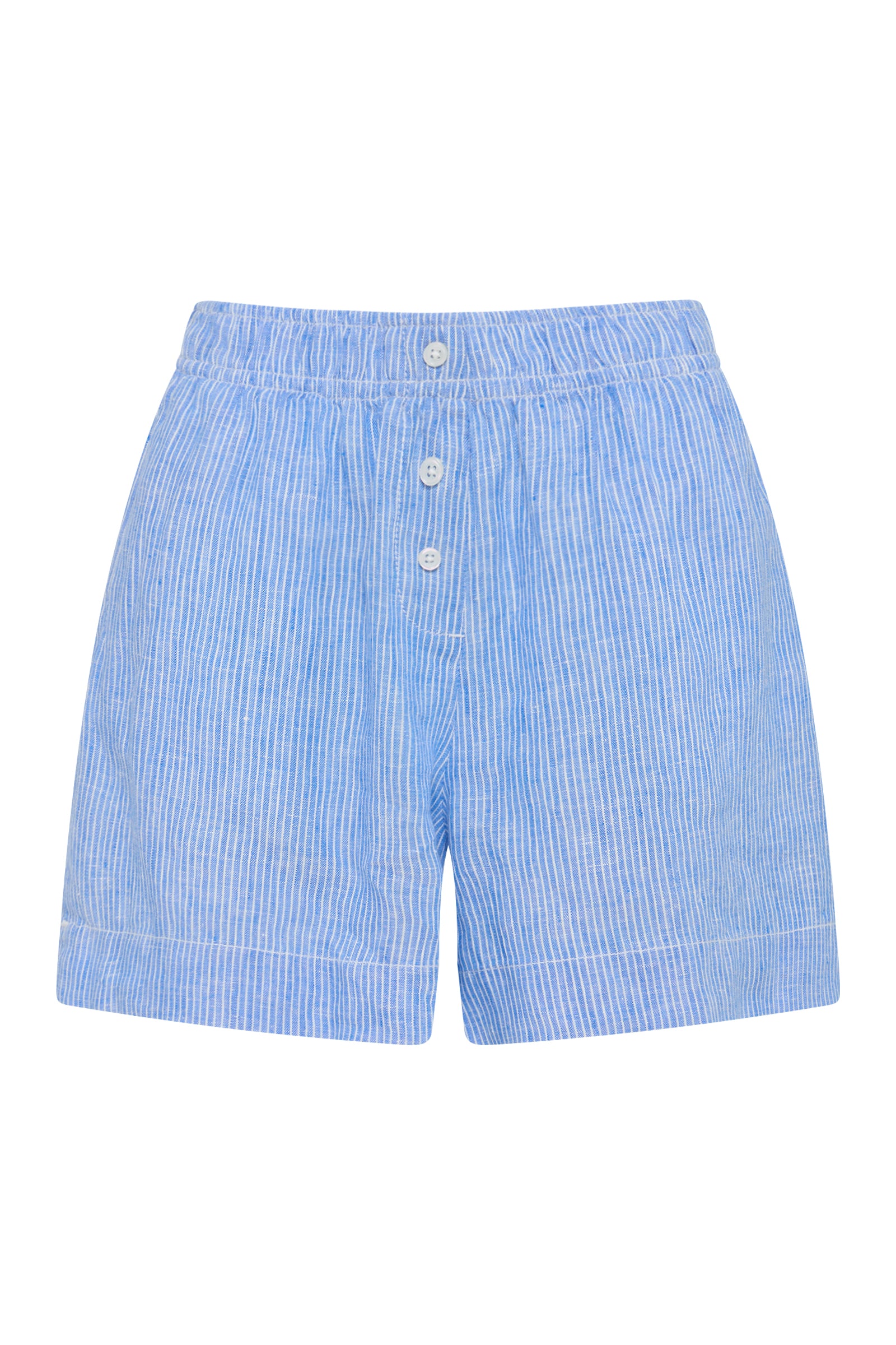 Lounge Stripe Linen Short Blue Stripe 