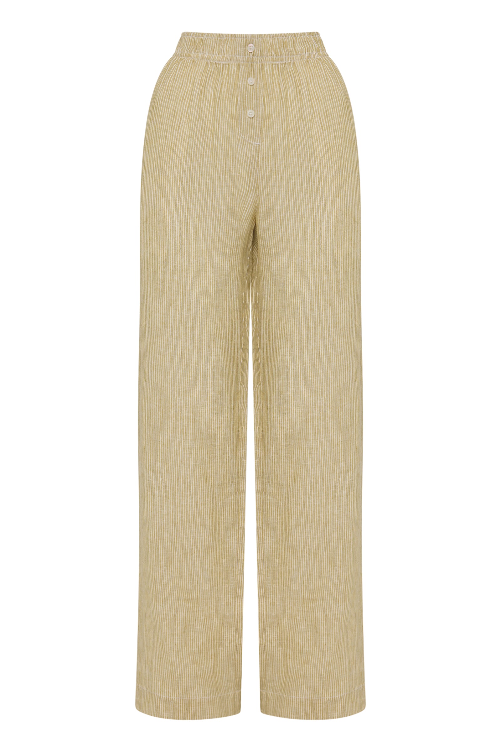 Lounge Stripe Linen Pant Moss Stripe 