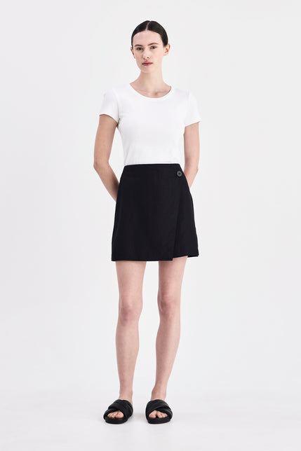 Thilda Linen Skirt Black 