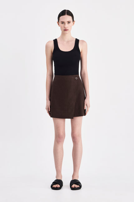 Thilda Linen Skirt Chocolate 