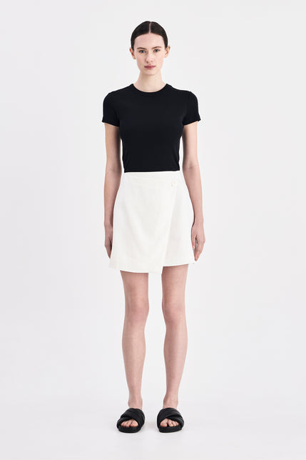 Thilda Linen Skirt White 