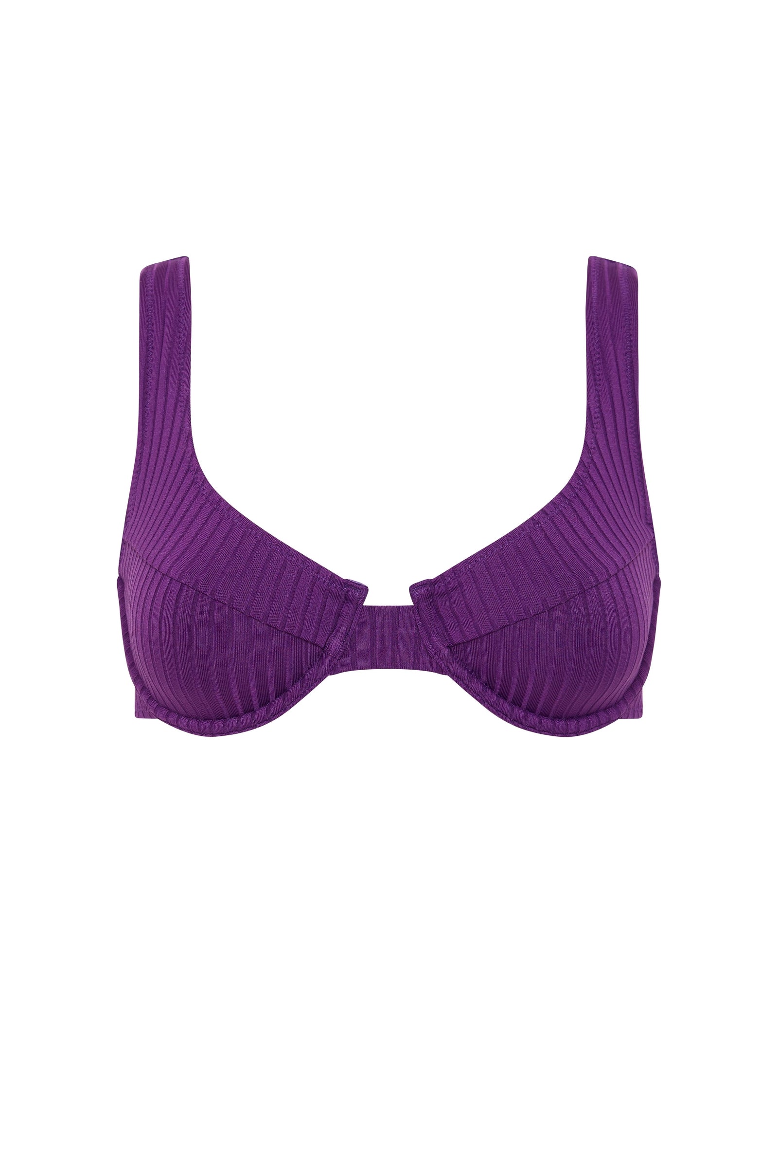 Rib Thick Strap Bralette Plum 