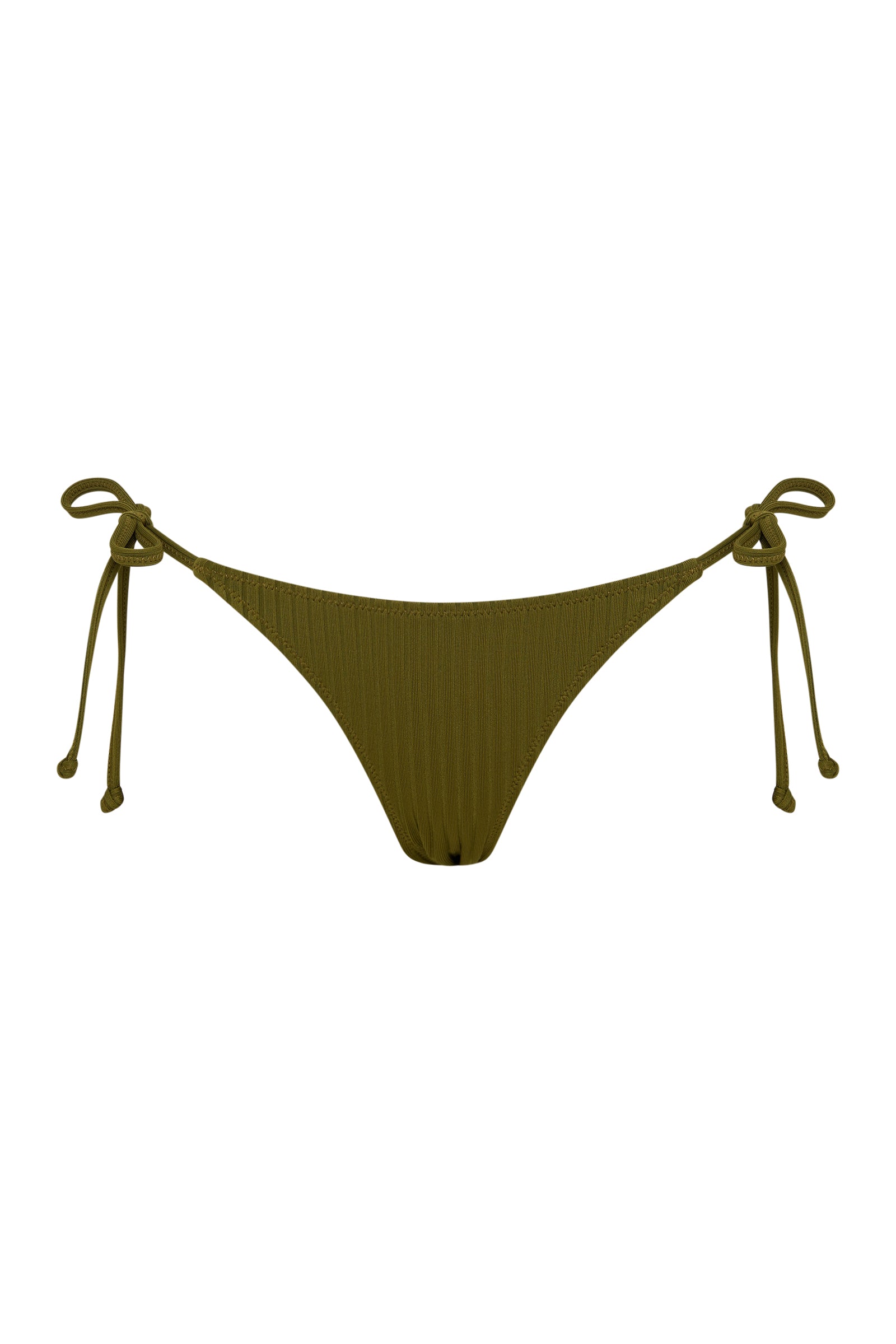Rib String Bikini Brief Deep Olive 