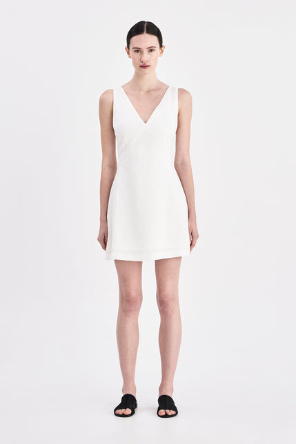 Blair Linen Mini Dress White 