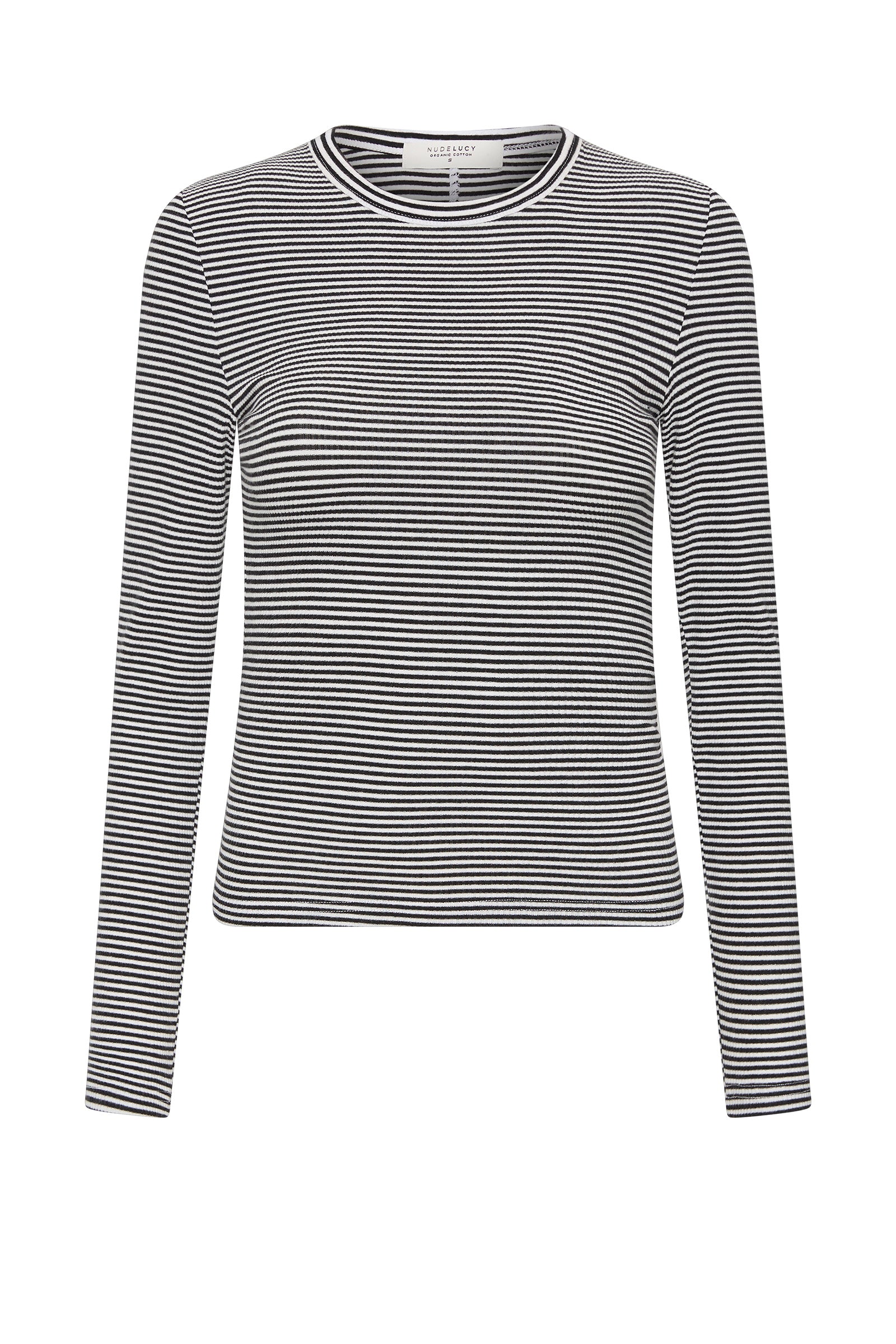 Organic Rib Ls Tee Black Stripe 