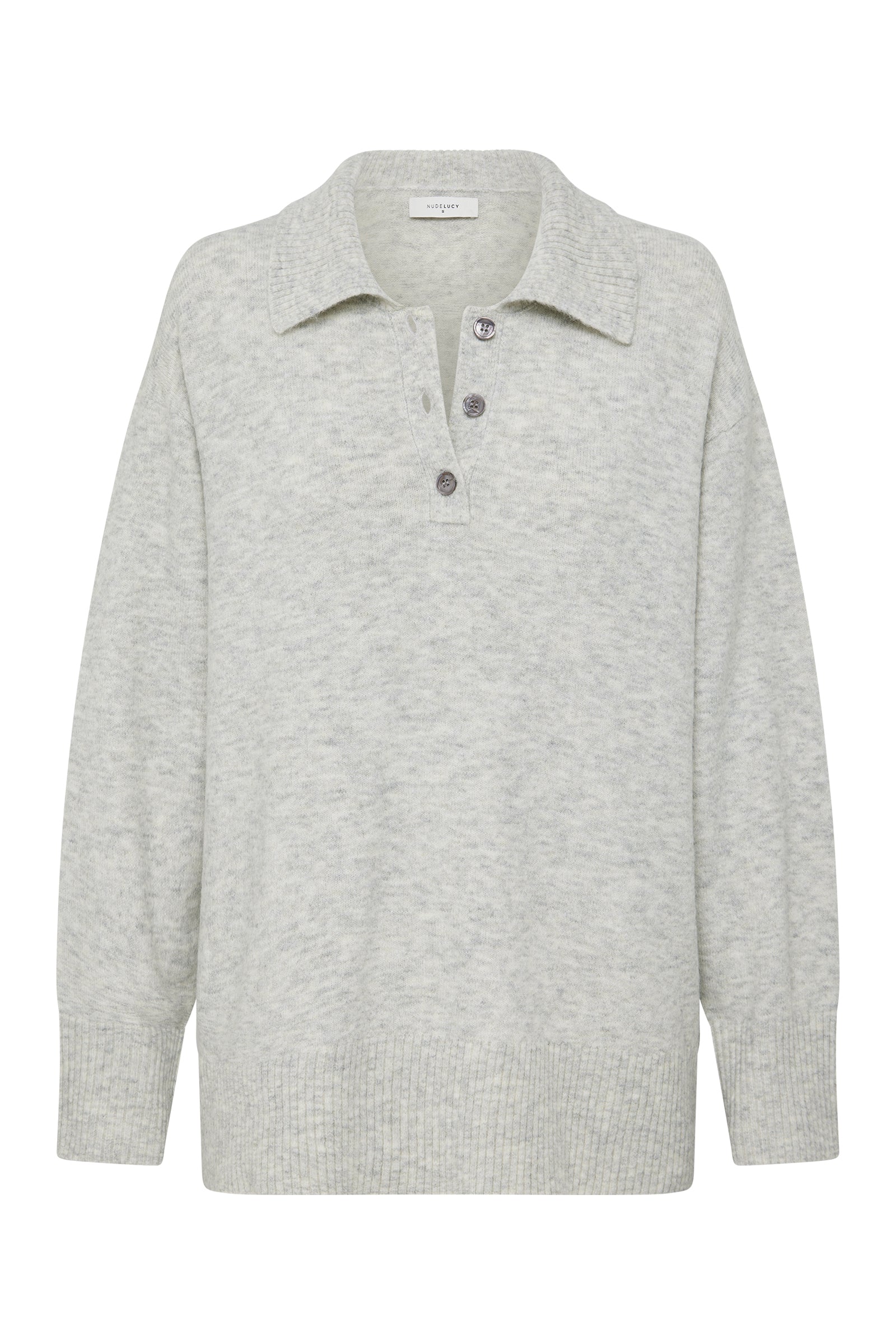 Dallas Rugby Knit Grey Marle 