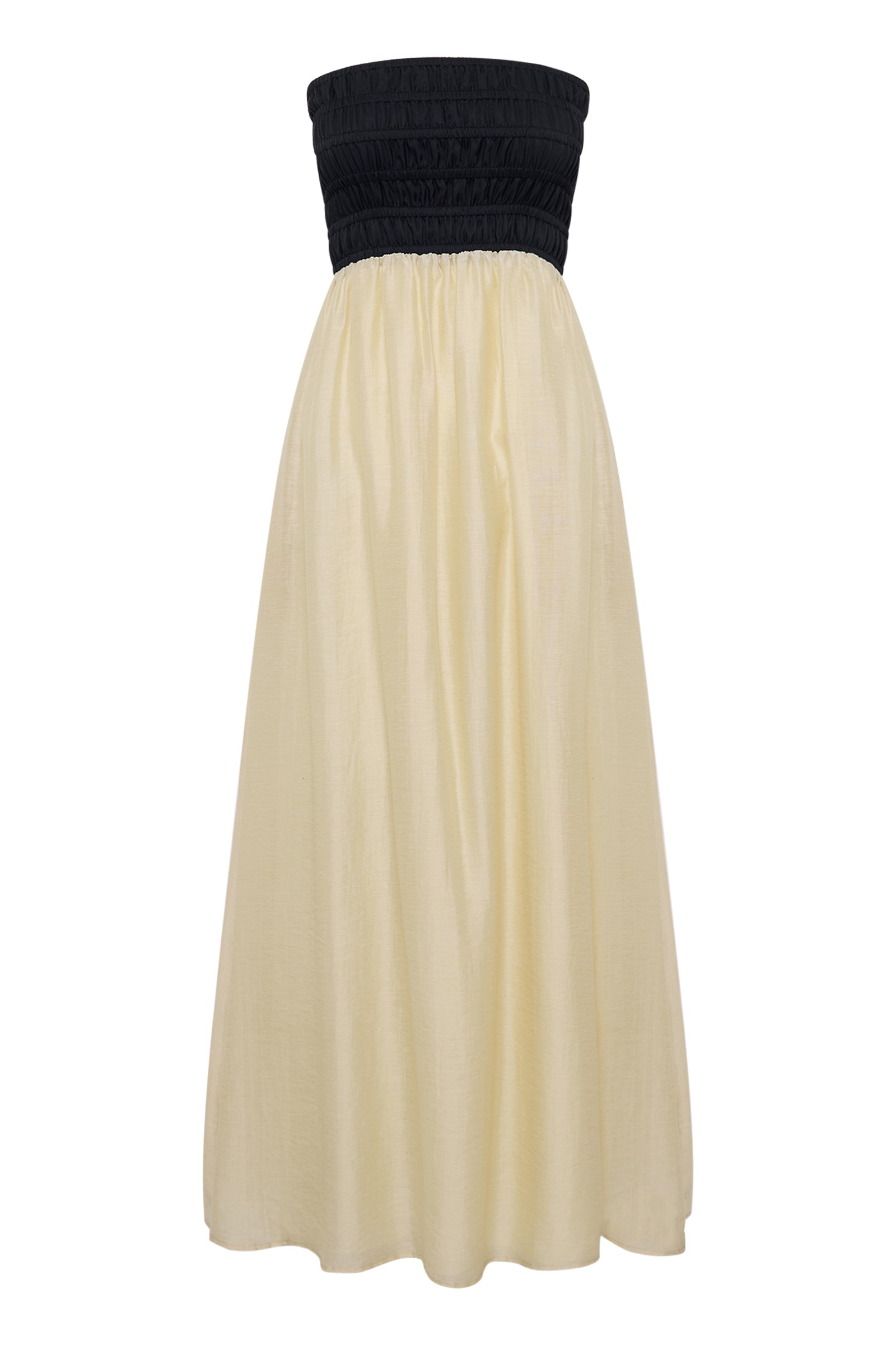 Frances Shirred Maxi Dress Chamomile Splice 