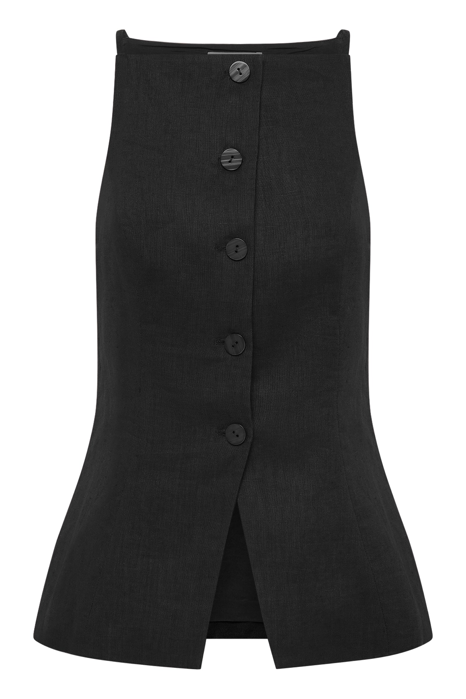 Lawrence Linen Vest Black 