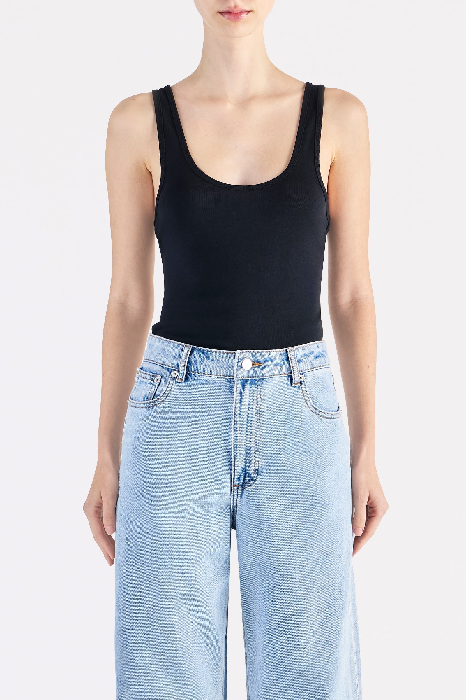 Organic 90s Singlet Black 