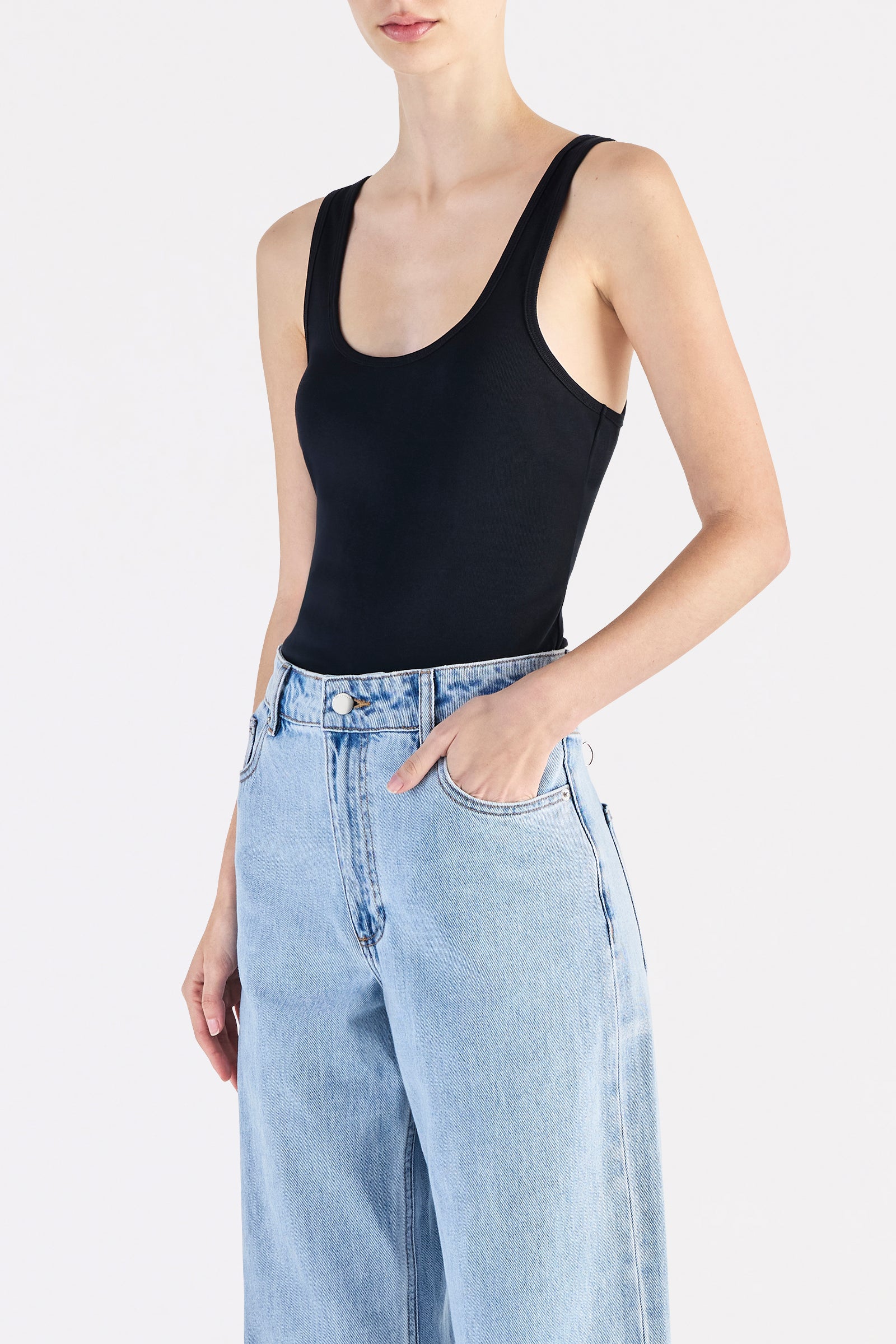 Organic 90s Singlet Black 