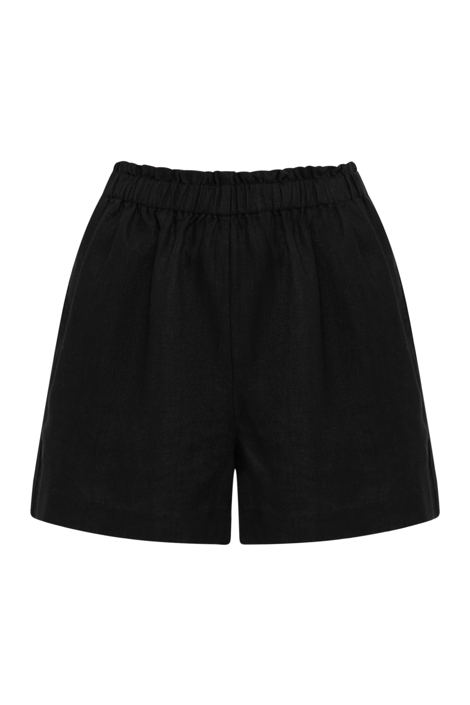 Theo Linen Short Black 