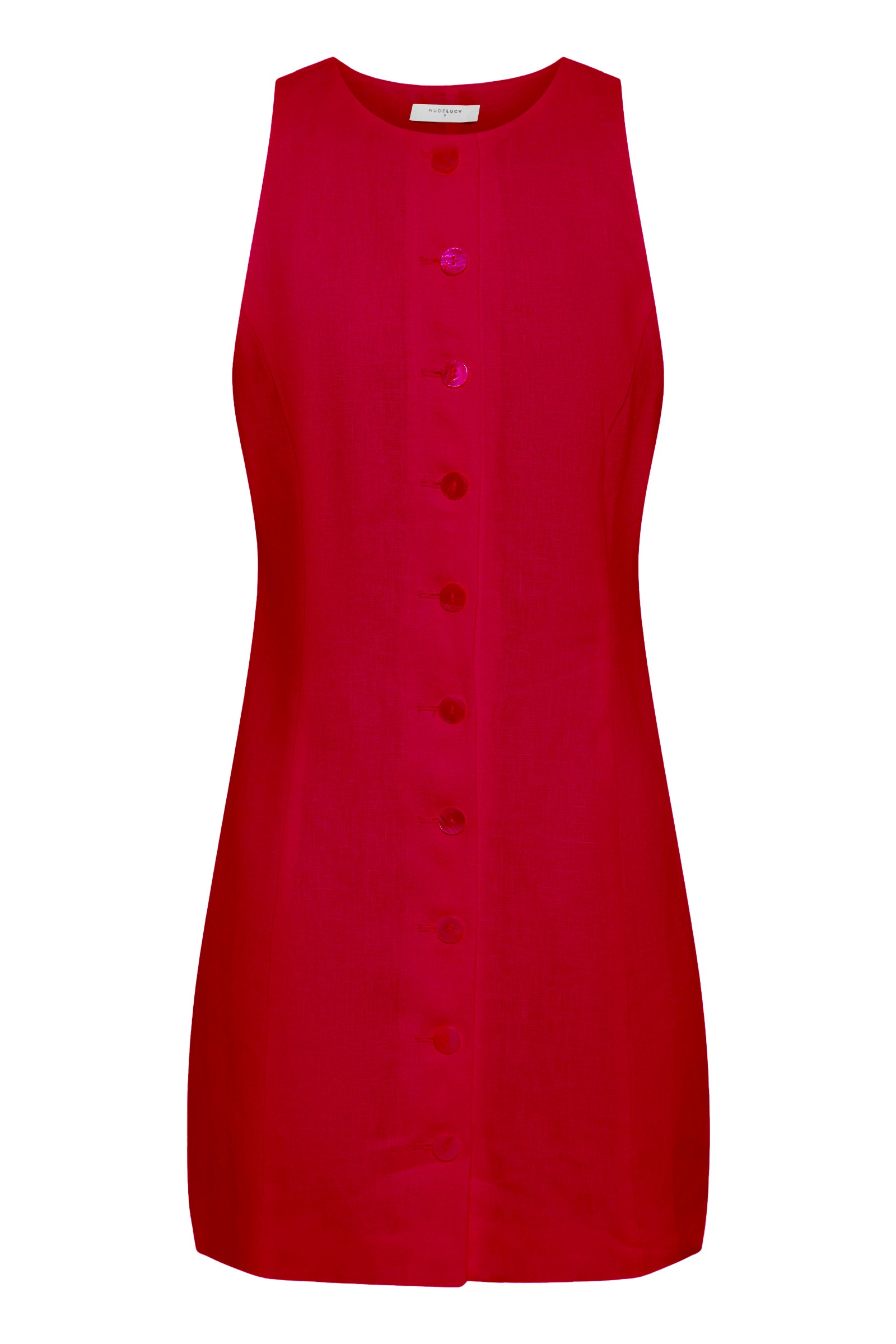 Mazi Linen Mini Dress Cherry 
