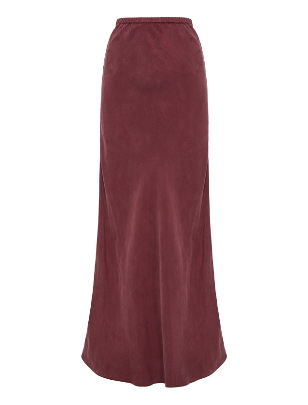 Amaya Cupro Maxi Skirt Merlot 