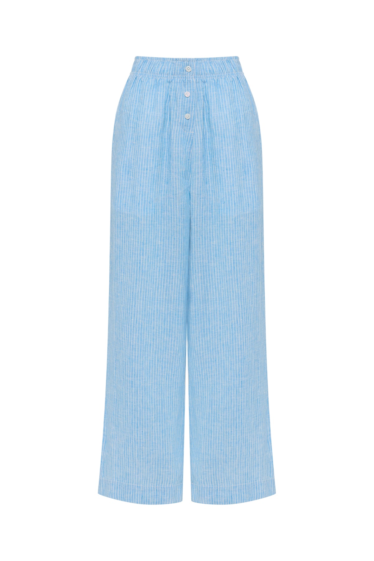 Lounge Stripe Linen Crop Pant Cove Stripe 