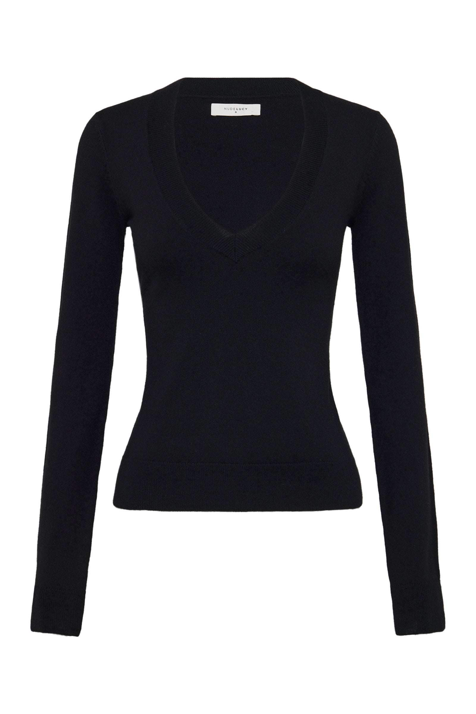 Abia Merino Blend Knit Top Black 