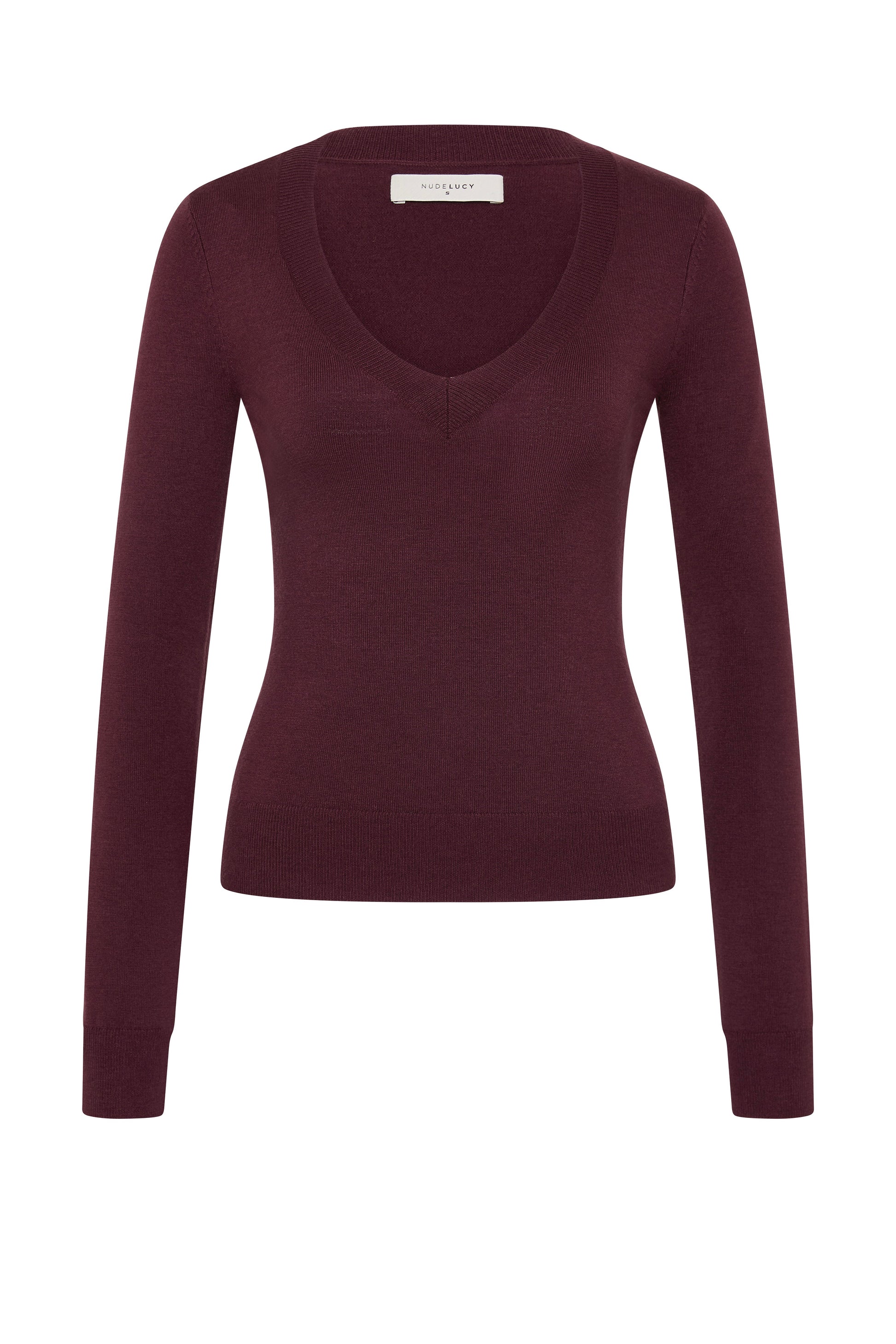 Abia Merino Blend Knit Top Mulberry 