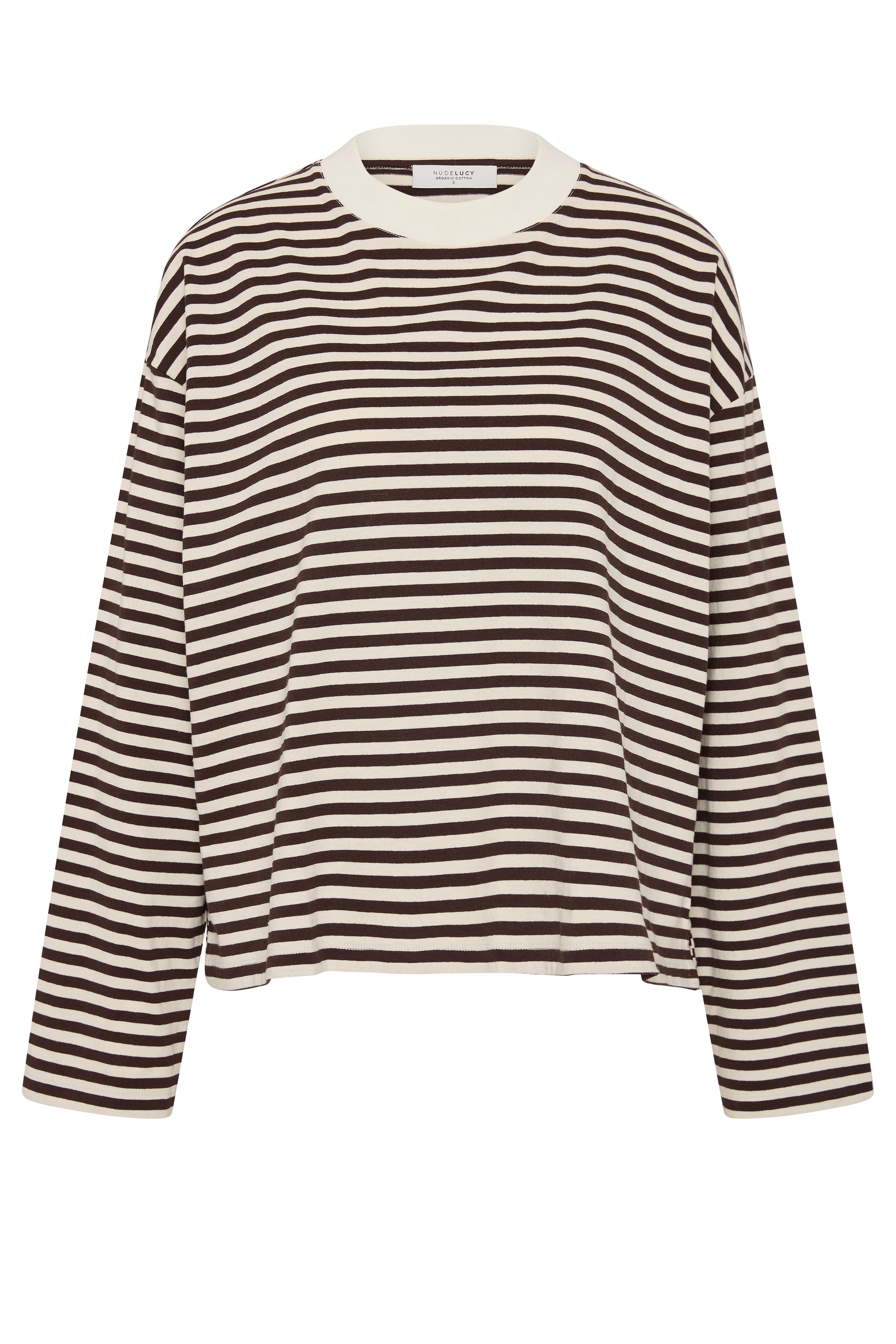 Organic Stripe Ls Tee Espresso Stripe 