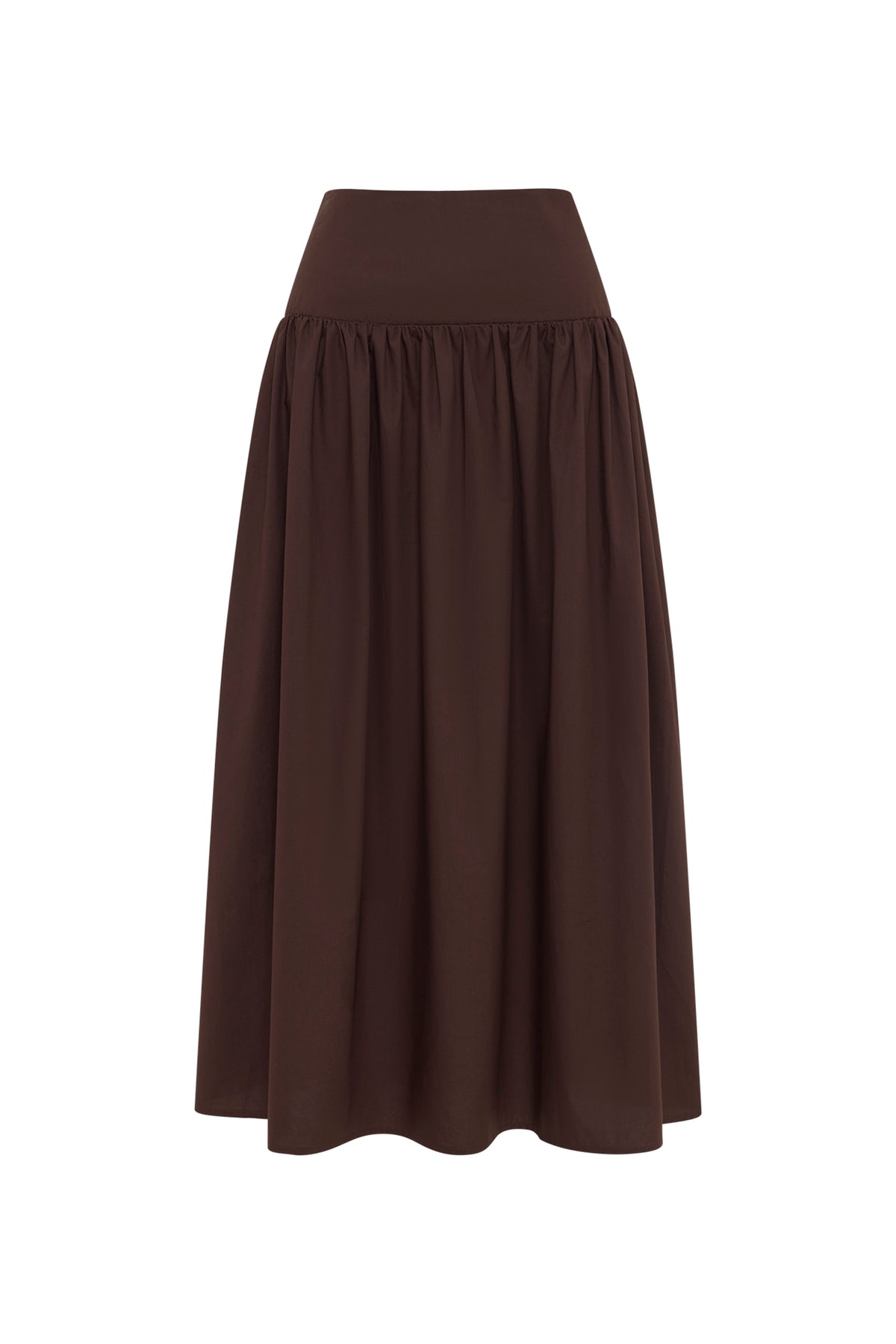 Greta Poplin Skirt Chocolate 