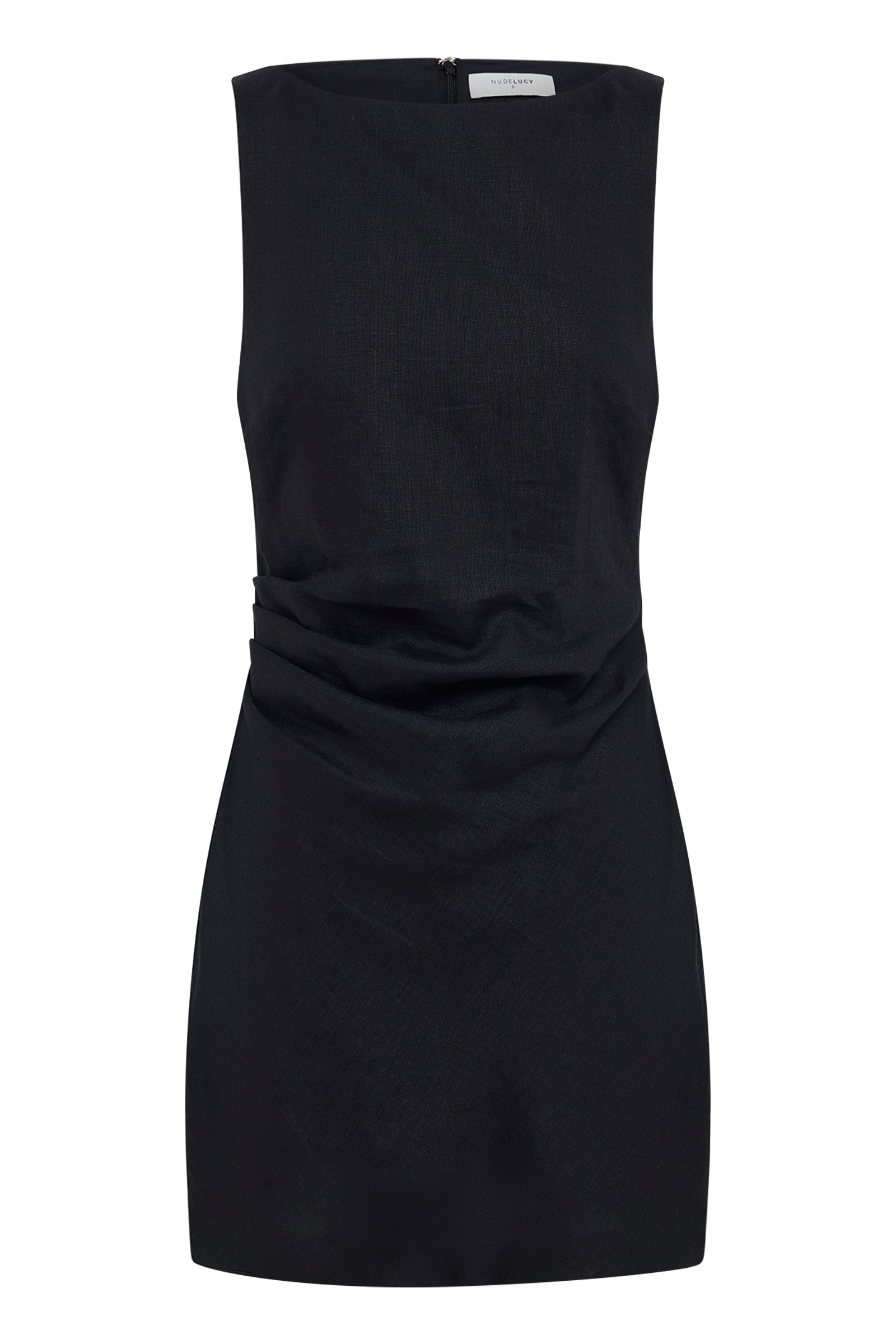 Eleri Linen Mini Dress Black 